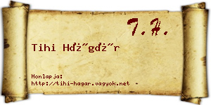 Tihi Hágár névjegykártya